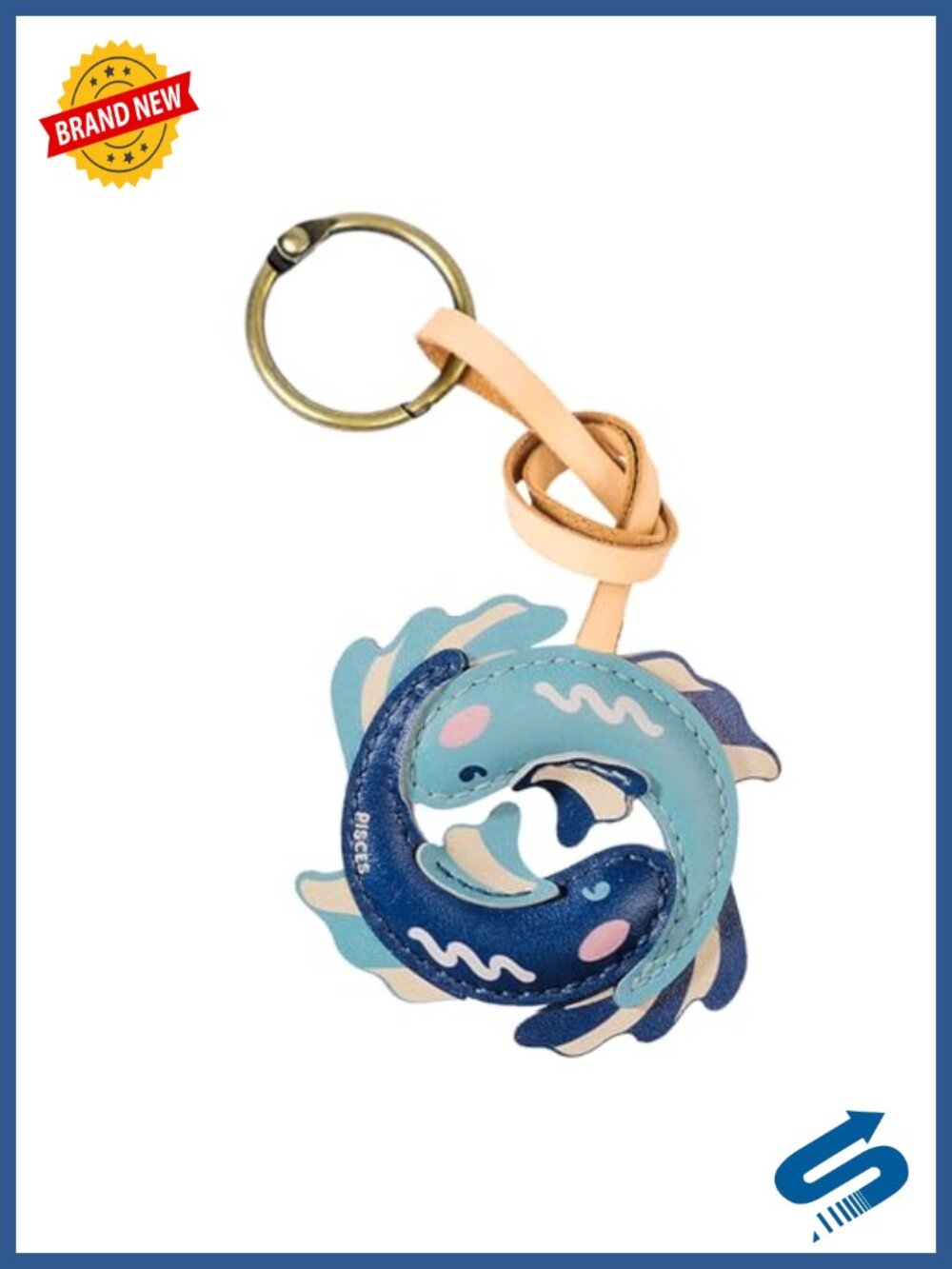 Vegan Leather Zodiac Bag Charm Hand Sewn Purse Keychain Backpack